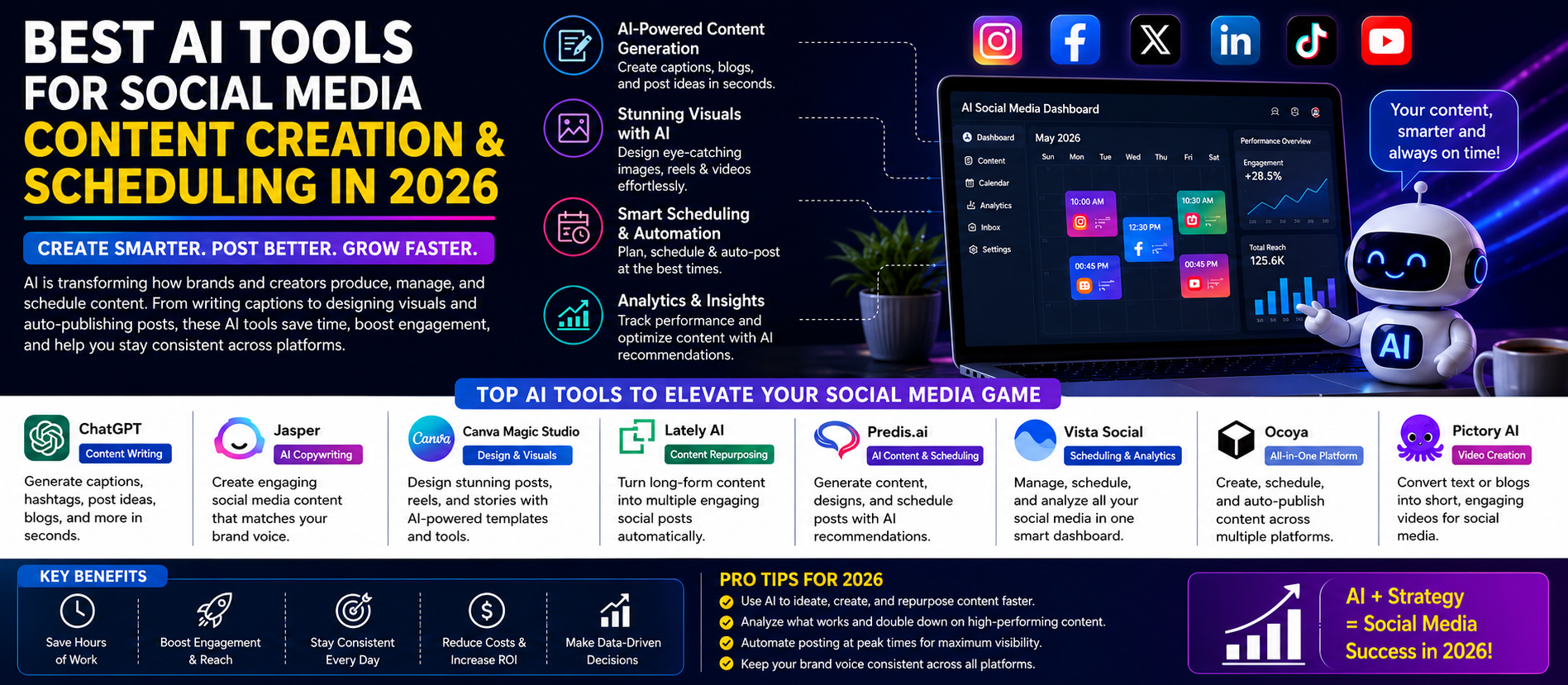 Best AI Tools for Social Media Content Creation and Scheduling in 2026