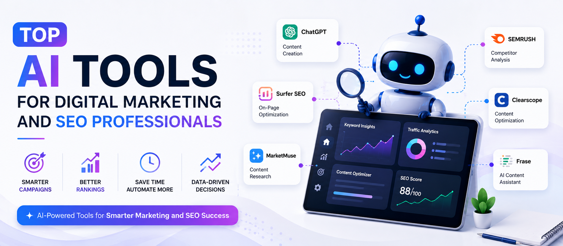 Top AI Tools Revolutionizing Digital Marketing And SEO In 2026