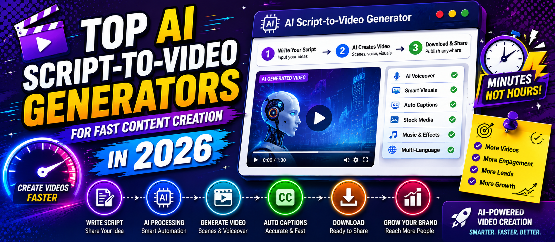 Top AI Script-To-Video Generators For Fast Content Creation In 2026