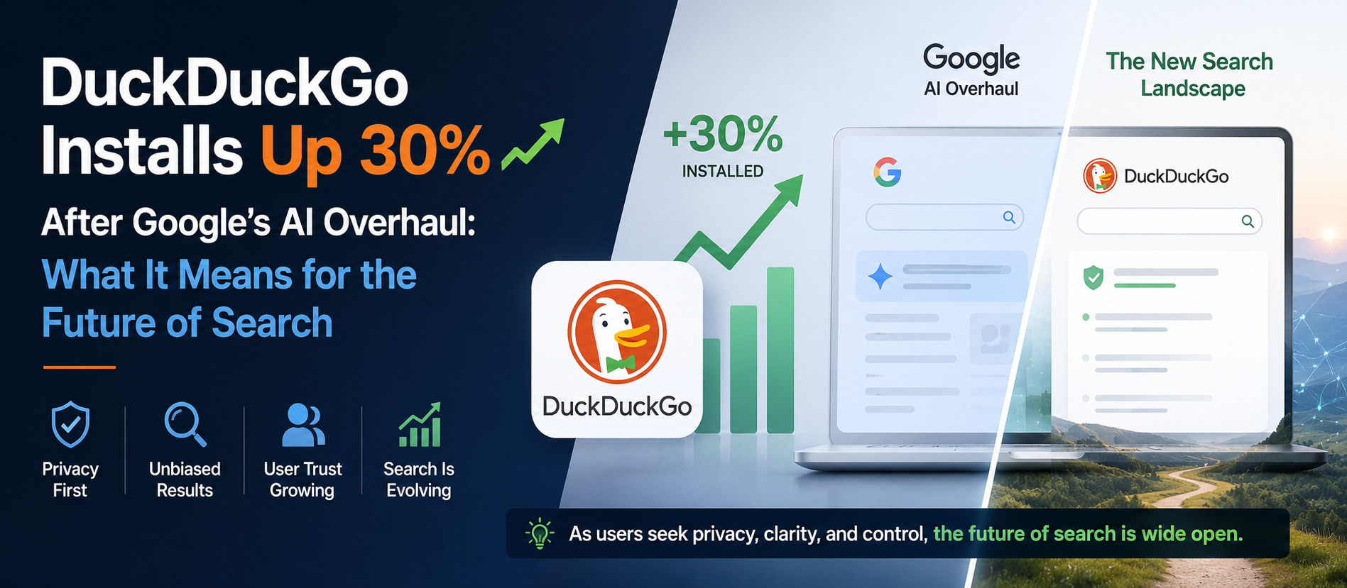 DuckDuckGo Installs Up 30% After Google's AI Overhaul: What It Means for the Future of Search